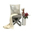 thumbnail image 4 of Dakota Throw Pillow, Ivory/Silver (20"x20"x4"), 4 of 6