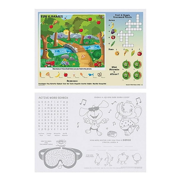 Kids Fun & Games Paper Placemats 10in. X 14in. 75 Pack (310693
