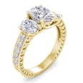 thumbnail image 2 of SuperJeweler 2 1/2 Carat Moissanite Oval Shape Three Stone Ring in 14 Karat Yellow Gold for Women, 2 of 6