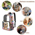 thumbnail image 5 of ZIATUBLES Clear Backpack Heavy Duty, Tropical Sloth Flower Printed Fabric & PVC Transparent Bookbag with Reinforced Strap, Large Capacity See Through Backpack for School, Travel, 5 of 7