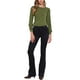 thumbnail image 2 of Camisas de punto acanalado de manga larga para mujeres, blusas casuales de botón, tops de cuello redondo, camisa Henley de moda, XS, verde, 2 of 6