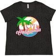 thumbnail image 3 of Inktastic I Love California with Ocean and Palm Trees Women's Plus Size T-Shirt, 3 of 5