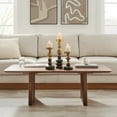 thumbnail image 4 of Danya B. Nara Antique Brass and Vintage Wood Taper Candlestick and Pillar Candle Holders - Set of 3, 4 of 7