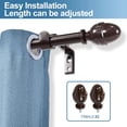 thumbnail image 4 of Urbanest Adjustable Single Curtain Rod Set Acorn Finials – 5/8-Inch Diameter, With Bronze Rod, 48–84 Inches, 4 of 6