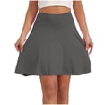 thumbnail image 2 of Tqcoqu Women's Pleated Tennis Skirts Double Ruffle Athletic Skirt with 2 Pockets High Waisted Tummy Control Skorts,Gray,Women's S-XXL, 2 of 6