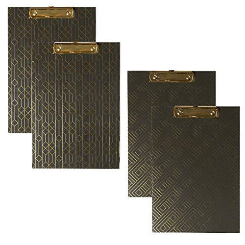 Details about   Blu Monaco Set of 4 Decorative Clipboards with Light Pink Patterns and Gold Foil 
