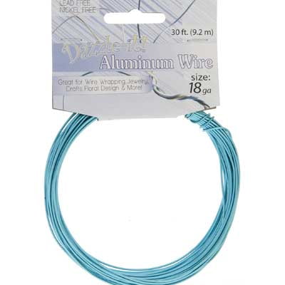 18 Guage Turquoise Aluminum Jewelry Wire, 30ft