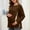Brown, variant on Zylanna Maternity Shirt with Hidden Zipper, Side Slit Crew Neck Spring 0versized Long Sleeve Nursing Tops Black