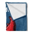thumbnail image 2 of Indie Soft Flannel Fleece Blanket, Crab Claw with Spiky Wristbands Heavy Rock Live Music Performance Inscription Art, Cozy Plush for Indoor and Outdoor Use, 60" x 80", Blue Red Black, by Ambesonne, 2 of 5