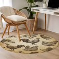 thumbnail image 5 of Farm Chicken Round Living Room Rugs 3.3 ft, Country Rustic Rooster Hen Retro Farmhouse Washable Area Rug with Non-Slip Sturdy Edge Binding Round Front Door Mat Floor Carpet for Entryway, 5 of 9