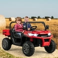 thumbnail image 2 of Gymax 24V Kids Ride On Dump Truck 2-Seater Electric Truck w/ Remote Control Red, 2 of 9