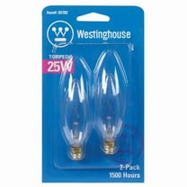 Westinghouse 03782 Torpedo Incandescent Light Bulb, 25 Watts, 120 Volt