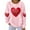 02 Pink, variant on Fewfanhot Women Clothing Casual Girl Friend Gift T Shirt Cute Love Heart Graphic Tees Long Sleeve Tshirt Top