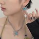 thumbnail image 3 of Collar y aretes YONGSHENG con colgante de mariposa y diamantes de imitación, 3 of 5