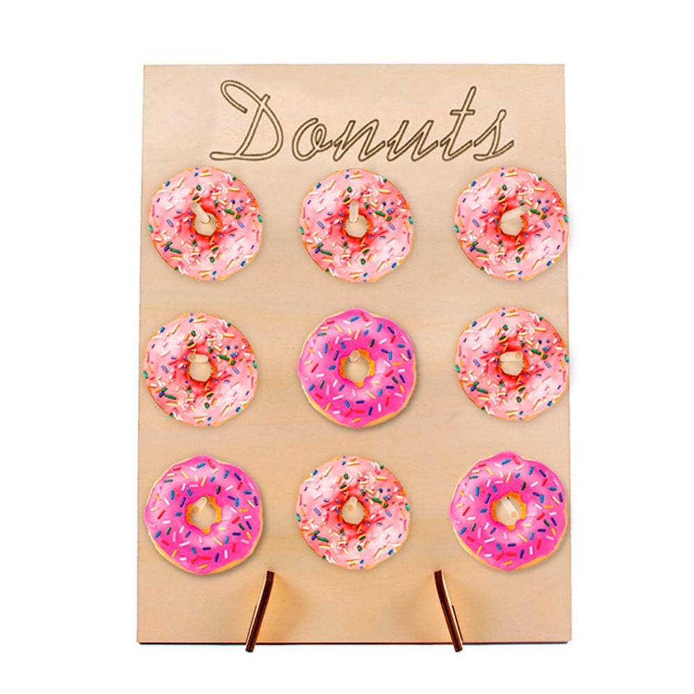 Wooden Doughnut Rack DIY Donut Holds Display Stand Storage Rack for Wedding Birthday Party