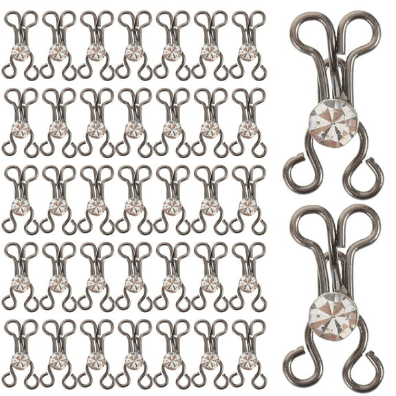 GOOHOCHY Wardrobe Closure Clips Metal Sewing Hooks and Eyes Black 20Pcs for Bra