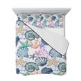 thumbnail image 7 of Coastal Beach Twin Size Down Alternative Comforter, Lightweight Comforter Quilt Bedding Set with Pillow Shams Watercolor Nautical Starfish Shell All Seasons Bed Comforter Duvet Insert 68"x86", 7 of 7