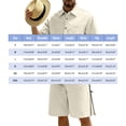 thumbnail image 3 of Uwinwear Men's Summer Outdoor Two-Piece Sets Lightweight Short Sleeve Button-Up Shirt and Side Zip Cargo Shorts Set Casual 2 Piece Casual Outfit,Army Green,M, 3 of 7