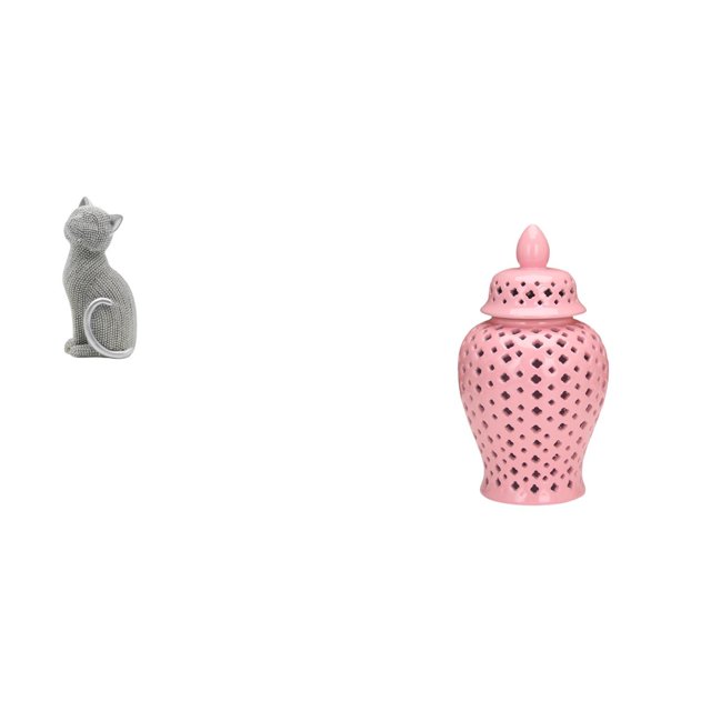 Figura de gato de resina y tarro de jengibre de , escultura decorativa de animal con tapa para estantería, sala de estar, dormitorio, arreglo