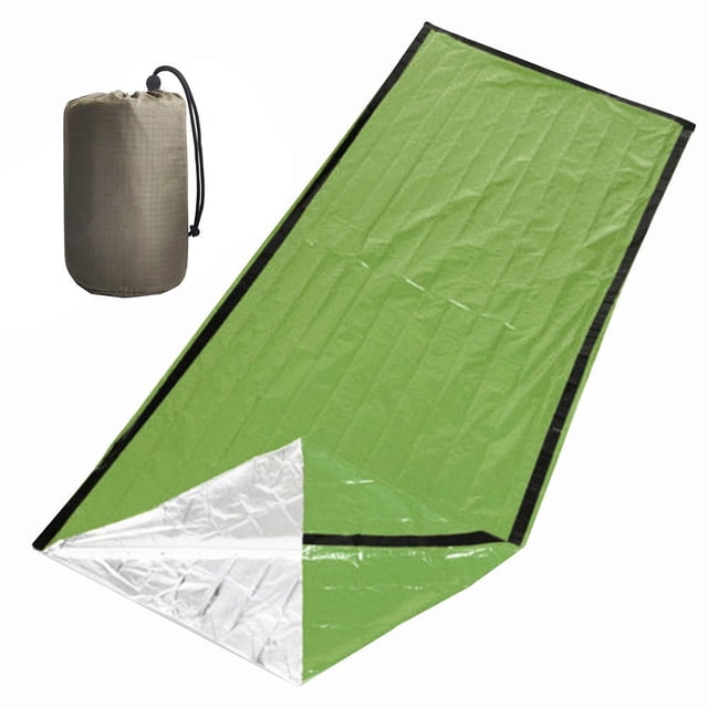 cámping Tubo de emergencia Tienda de campaña Refugio Saco de dormir Manta para acampar Caminata (Verde) FLhrweasw Nuevo
