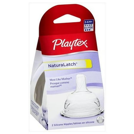 Playtex NaturaLatch Nipple, 2 Pack, Fast Flow