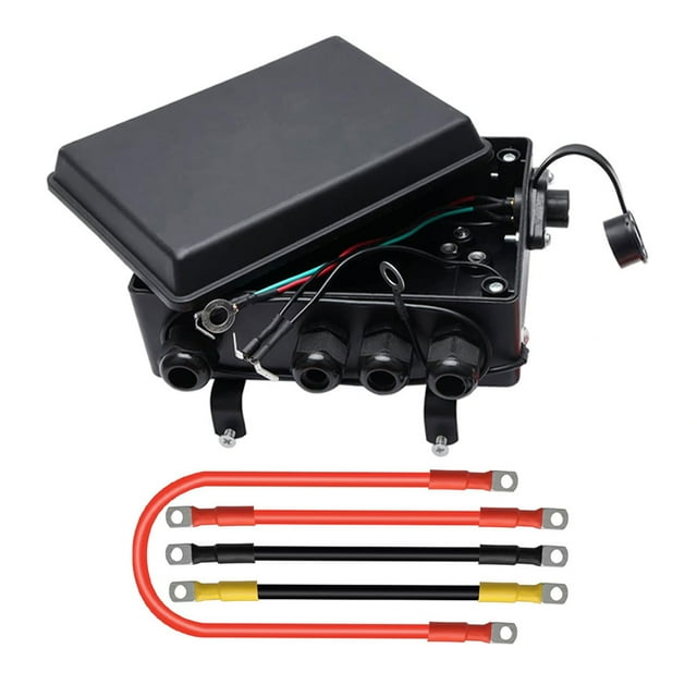 Scienceny Contactor de control de solenoide de cabrestante de 12 V Contactor de control de relé de caja precableada Vehículos, repuestos y accesorios Mis