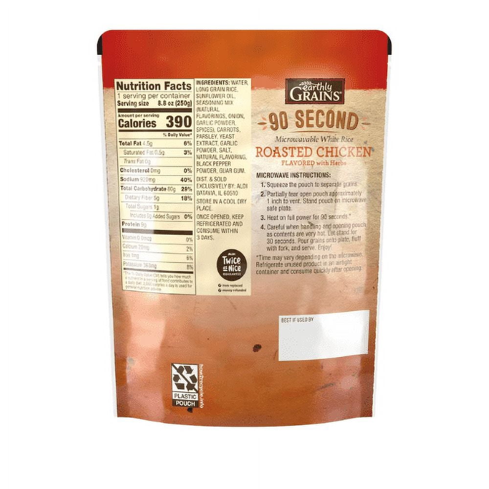 Earthly Grains Roasted Chicken Ready to Serve Rice, 8.8 oz,6-Pack