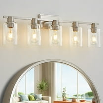 Deyidn 5-Lights  Dimmable Vanity Light with Frosted Clear Glass Shade