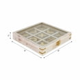 thumbnail image 5 of Decorative Tic Tac Toe Game with Wooden Storage Box - Minimalist Classic Tabletop Game for Coffee Table and Living Room Decor - Home Decor Game Accent for Office or Shelf Styling - 2", White & Gold, 5 of 13
