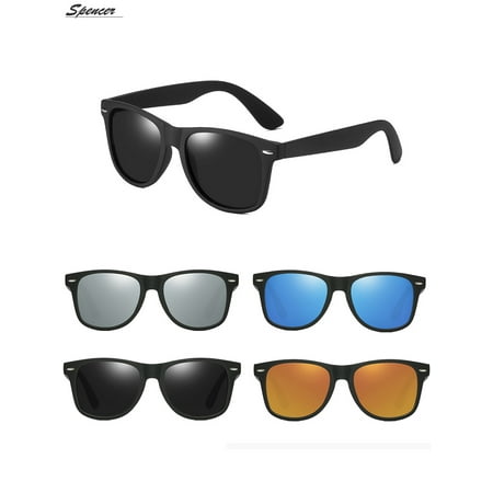 Spencer Retro HD Polarized Colored Mirrored Lens Sunglasses Ultralight Driving UV400 Eyewear Glasses for Men Women (Best Lenses For Driving Sunglasses)