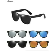 Spencer Retro HD Polarized Colored Mirrored Lens Sunglasses Ultralight Driving UV400 Eyewear Glasses for Men Women "Black Orange"