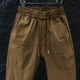 thumbnail image 4 of Pantalones largos para hombre, para exteriores, impermeables, a la moda, lisos, informales, con cintura elástica y bolsillos, pantalones cargo para hombre., 4 of 8