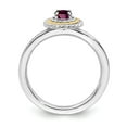 thumbnail image 2 of Sterling Silver & 14k Stackable Expressions Rhodolite Garnet Ring - Size 10, 2 of 3