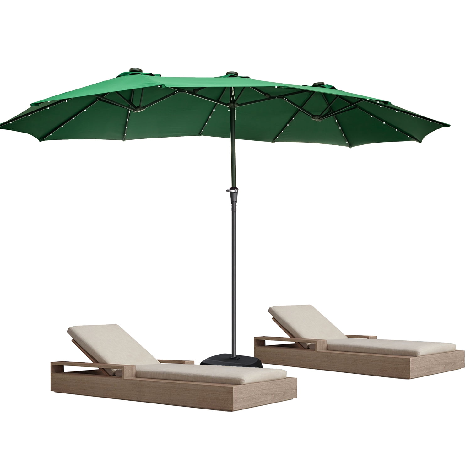 Ainfox 15ft Large Patio Umbrella with Solar Lights, DoubleSided
