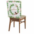 thumbnail image 2 of Spring Daisy Leaf Garland Dining Chair Back Cover Only, Bird Welcome White Wood Grain Set of 6 Chair Back Covers, Removable Washable for Dining Room, Banquet & Holiday Decoration, 2 of 9