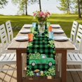 thumbnail image 4 of Table Runners 72 Inches Long Dress Scarves, St. Patrick's Day Farmhouse Kitchen Table Runner, Coffee Tablerunners, Green Truck Lucky Shamrocks Farmhouse Check 14x72 Inch, 4 of 9