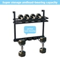 thumbnail image 2 of Broom Holder Door Mount,Door Mounted Broom and Mop Holder with Dual Tool Hooks, Three Slots, and One Tool Storage Basket For Laundry Room, Garage, Closet, warehouse, Kitchen Decor (black), 2 of 6