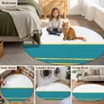 thumbnail image 5 of Modern Teal Gold Round Area Rug 8Ft Washable Large Circle Rugs for Living Room Dorm, Minimalist Geometric Yellow Striped Non-Slip Carpet Floor Mats Indoor Outdoor Carpet Runner Aesthetic Home Decor, 5 of 8