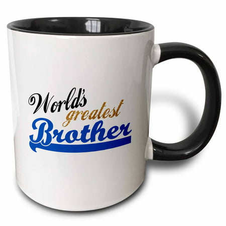 3dRose Worlds Greatest Brother - Best Bro - For little or big brothers - family relations relationship gift, Two Tone Black Mug, (Best Kitchen Bin 2019)