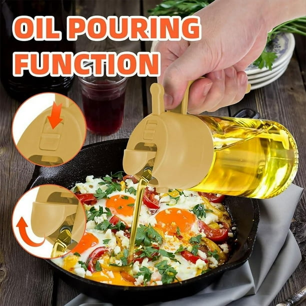 Dispensador de Aceite para de Cocina, Botella Dispensadora de Aceite para Rociar y Verter, Dispensador de 2 en 1, Verde 4 Piezas