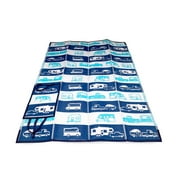 Camco Life is Better at the Campsite Handy Mat with Strap | Blue  60"x 78" | (53267)