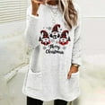 thumbnail image 2 of Jsaierl Women's Christmas Fleece Shirts Plus Size Christmas Graphic Tees Classic Crewneck T-shirt Short Sleeve Tunic Blouse Tops Christmas Gifts, 2 of 5