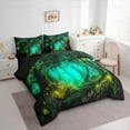 thumbnail image 3 of Manfei Teens Mystic Jungle Tree Bedding Comforter Set 7pcs, Glitter Butterfly Animal King Bedding Sets, Dreamy Fairy Tale Reversible Bed Sheets, Ultra Soft Bedroom Decor, 3 of 7
