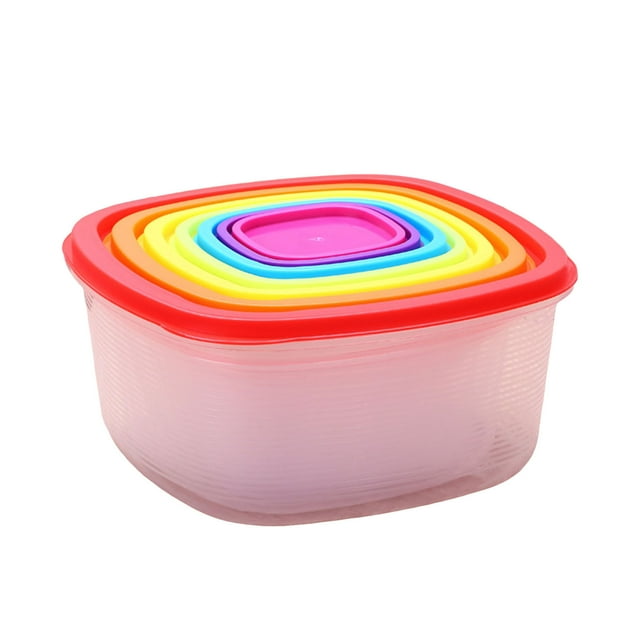 Binwennn Home Organization Soup Containers with Lids Microwavable Rice Container Storage 25lbs Multicolor Set 7per Set Recyclable Food Storage Container Set Food Storage Container Set Durable