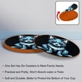 thumbnail image 4 of Pixel Dog 6PCS Microfiber Leather Round Coasters, 11x11 cm/4.3x4.3 in - Set of 6 Drink Coasters for Home and Office Use, 4 of 6
