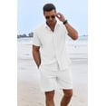 thumbnail image 3 of Conjunto corto de verano para hombre COOFANDY, blanco, talla mediana, 3 of 5