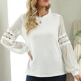 thumbnail image 3 of Top tipo jersey para mujer, camisa de manga larga para mujer, blusa con manga farol para mujer, camisa de manga larga para mujer, compacta y ligera, 3 of 6