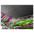 thumbnail image 2 of Fractal Rayures Vert Violet 3D - Impression sur Toile Abstraite, 2 of 3