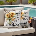 thumbnail image 5 of You Are Pillow Covers 2 Pack My Sunshine Vintage Sunflower Butterfly Distressed Pillowcase Waterproof Outdoor Throw Pillow Cover for Patio Garden Square Cushion 20”x20”, 5 of 9