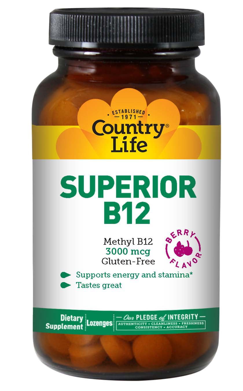 Country Life Superior Methyl B12 Lozenges, 3000mcg, 120 ct